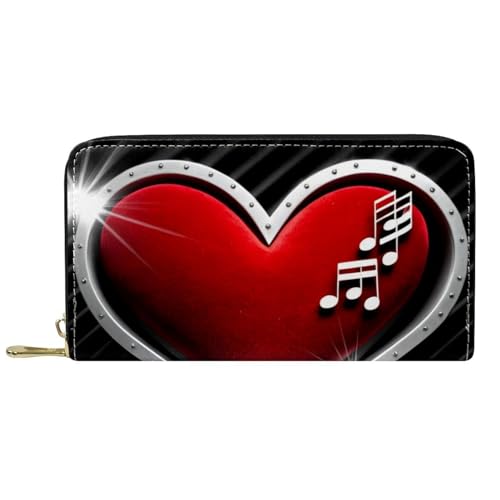 Handtaschen Klaviertastatur Liebe Herz Leder Geldbörse Retro Portmonee Nette Kartenetui Für Tochter, Mutter, Lehrer von Generic