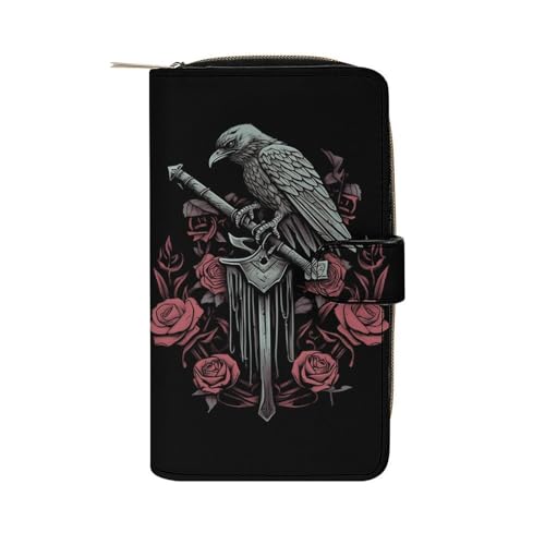Handtaschen Krähen Leder Geldbörse Nette Kartenetui Printmotiv Portmonee Für Frauen, Freundin, Mutter von Generic