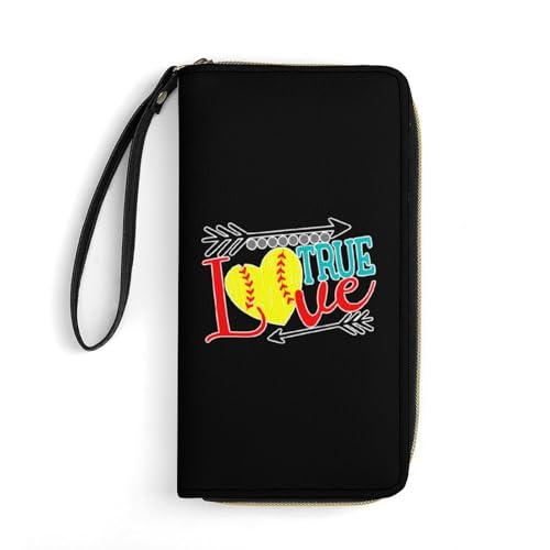 Handtaschen Liebe Softball Portmonee Retro Wallet Niedliche Portemonnaie Für Frauen, Mädchen, Kinder von Generic