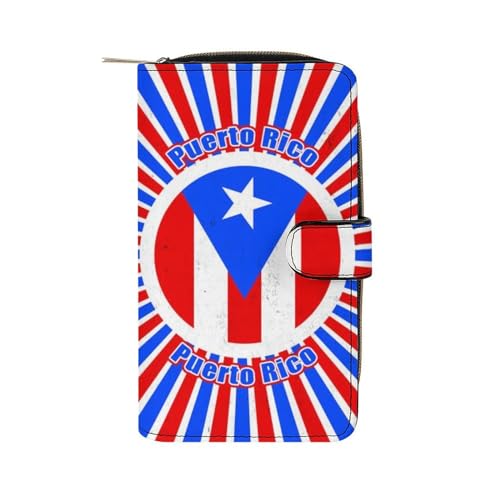 Handtaschen Retro-Emblem Puerto Rico Flagge Kartenetui Kreative Leder Geldbörse Retro Portmonee Für Mutter, Frauen, Mädchen von Generic