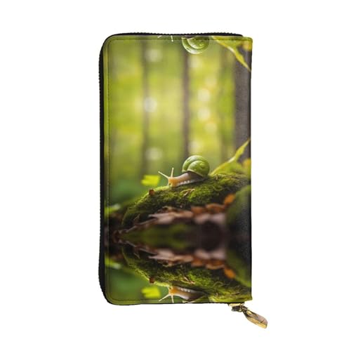 Handtaschen Schnecke Auf Moos Druck Reißverschluss Geldbörse Niedliche Kleine Münzbörse Vintage Design Verschluss Geldbörsen Für Frauen, Kinder, Freundin von Generic