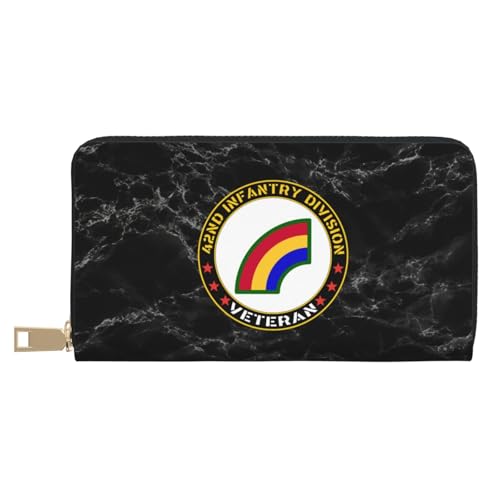Handtaschen Veteran Der 42. Infanteriedivision Der Us-Armee Leder Geldbörse Tragbare Geldbörse Kreative Brieftasche Für Frauen, Kinder, Mutter von Generic