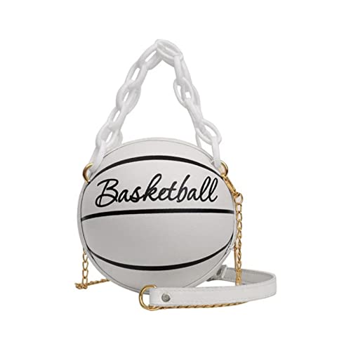 Handytasche Clutch Frauen Umhängetasche Kette Basketball geformte Geldbörse runde Körper Handtasche Clutch Rot Glitzer (Beige, One Size) von Generic