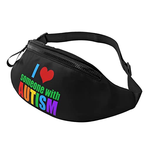 Handytasche Tasche Autismus-Bewusstsein Ich Liebe Jemanden Mit Autismus Multifunktionale Lauftasche Atmungsaktiv Hüfttaschen Für Hundetraining Wandern Herren 14X35Cm von Generic