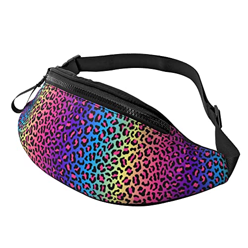 Handytasche Tasche Bunter Leopardendruck, Damen Brustbeutel Multifunktionale Gurttasche Verstellbarer Sport Hüfttasche Für Outdoor Joggen Spazieren von Generic