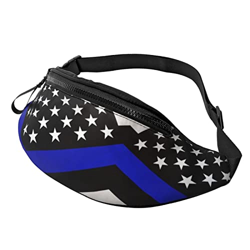 Handytasche Tasche Dünne Blaue Linie Flagge Amerika, Hüfttasche Verstellbarer Damen Bauchtasche Multifunktionale Umhängetaschen Für Hundetraining Laufen Running von Generic