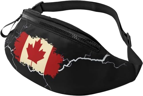 Handytasche Tasche Kanadische Flagge Verblasst Kanada, Waist Fanny Pack Mit Reißverschluss Umhängetaschen Multifunktionale Damen Brustbeutel Für Wandern Radfahren Reisen von Generic