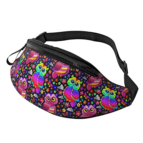 Handytasche Tasche Süße Eulen Blumen, Sport Hüfttasche Multifunktionale Bauchtasche Mit Reißverschluss Gürteltasche Für Damen Reisen Hundetraining von Generic