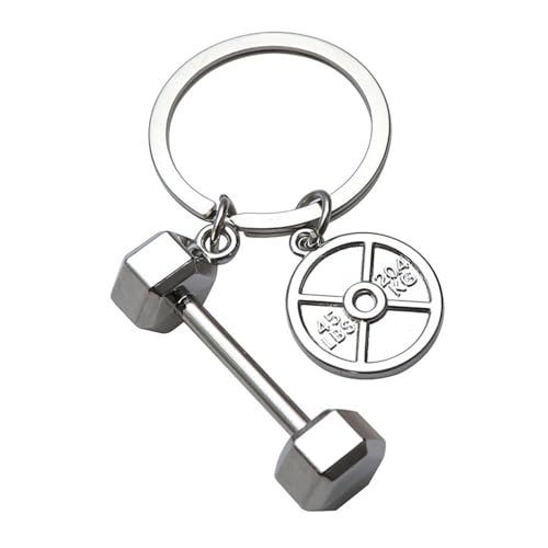 Hantel-Schlüsselanhänger, Fitness-Studio-Schlüsselanhänger | Hantel-Anhänger aus Zinklegierung, Hantel-Anhänger, Hantel-Design,Fitness-Trainer-Schlüsselanhänger für Fitness-Liebhaber, Damen und Herren von Generic