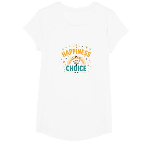 Happiness is Choice: Erhebendes Motivationszitat T-Shirt, Girls, Weiß, XS Happiness is Choice: Erhebendes Motivationszitat T-Shirt, Girls, Weiß, XS von Generic