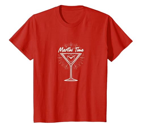 Happy-Hour-Feier zur Martini-Time zur Cocktailstunde T-Shirt, Kinder, Rot, 98 von Generic