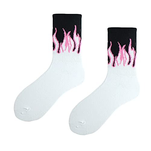 Harajuku Damen/Herren, Flammenmuster, Crew-Socken, Hip-Hop, gerippt, lässig, Sport, Straße, Skateboard, Mittelrohr-Fußkettchen, Strumpfwaren, 6, One size Harajuku Damen/Herren, Flammenmuster, Crew-Socken, Hip-Hop, gerippt, lässig, Sport, Straße, Skateboard, Mittelrohr-Fußkettchen, Strumpfwaren, 6, One size von Generic