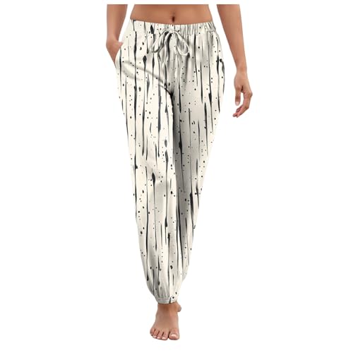 Haremshose Damen Lange Schlupfhose Boho Strandhose Leicht Freizeithose Loose Sommerhose Haremshose Sommerhose Leicht Lange Schlupfhose Boho Strandhose Palazzo Hosen High Waist Stoffhose Freizeithose von Generic