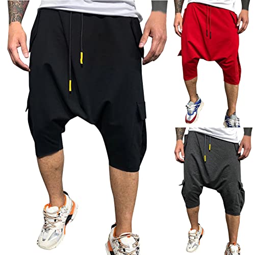 Haremshose Herren 3/4 - Freizeithose Sportlich Jogginghosen Baggy Bequem Trainingshose Leicht Sommerhose Einfarbig Casual Sweathose Leicht Atmungsaktiv Strandhosen Männer Hip Hop Streetwear Haremshose Herren 3/4 - Freizeithose Sportlich Jogginghosen Baggy Bequem Trainingshose Leicht Sommerhose Einfarbig Casual Sweathose Leicht Atmungsaktiv Strandhosen Männer Hip Hop Streetwear von Generic