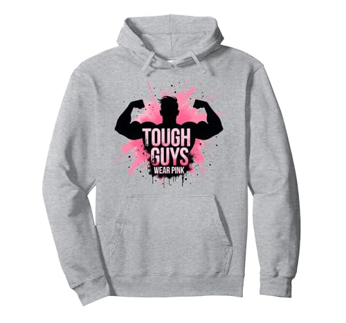 Harte Jungs tragen Rosa Pullover Hoodie, Unisex für Erwachsene, Grau Meliert, XL von Generic