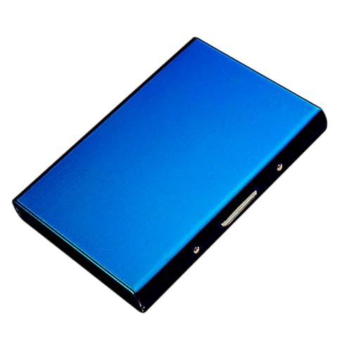 Hartschalenetui mit Kartenetui aus Metall | Schlanke Kreditkartenetui mit -Blockierung | Hartmetall-Etui für Visitenkarten, blau, Consulte la descripción, Siehe Beschreibung von Generic