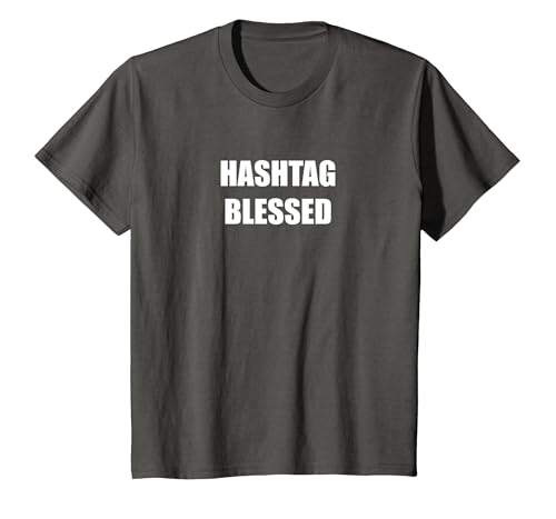 Hashtag Gesegnet T-Shirt, Kinder, Anthrazit, 128 von Generic