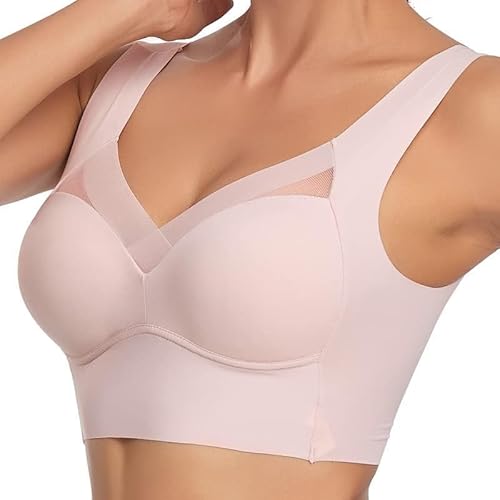 Hatme Haltungskorrektur BH, Comfy Wmbra Haltungskorrektur BH, Wmbra BH Original Übergröße Ohne Bügel BH (DE/NL/SE/PL, Alphanumerisch, XL, Regular, Regular, Pink) von Generic