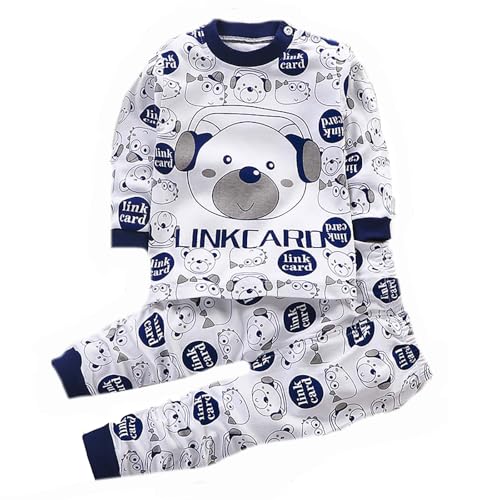 Hausanzug Kinder - Cartoon Tier Schlafanzug Jungen Mädchen Pyjama Set für Kleinkind Baby Zweiteiler Schlafanzüge Langarm Pullover + Sporthose Set Niedlich Nachtwäsche Bekleidungssets für 0-7 Jahre von Generic