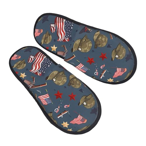 Hauspantoffeln Ballon Mit Amerikanischer Flagge Leichte Hausschuhe Scuff Pantoffeln Für Weihnachten Unisex Winter M von Generic