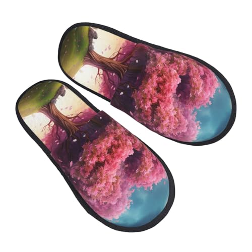 Hauspantoffeln Bunter Rosa Herzbaum Rutschfeste Hausschuhe Bequeme Pantoffeln Für Unisex Schlafzimmer Weihnachten L von Generic
