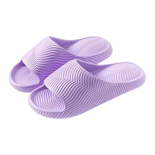 Hauspantoffeln Damen Dicker Wolkenschuhe Herren Flach Slipper Offener Zehen Breite Füße Hausschuhe Leichte Bequem Badeschlappen Casual Plateau Atmungsaktive rutschfeste Flip Flops von Generic