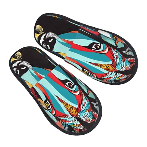 Hauspantoffeln Farbige Welle Gemütlich Slippers Mit Fellfutter Hausschuhe Für Schlafzimmer Drinnen Den Alltag M von Generic