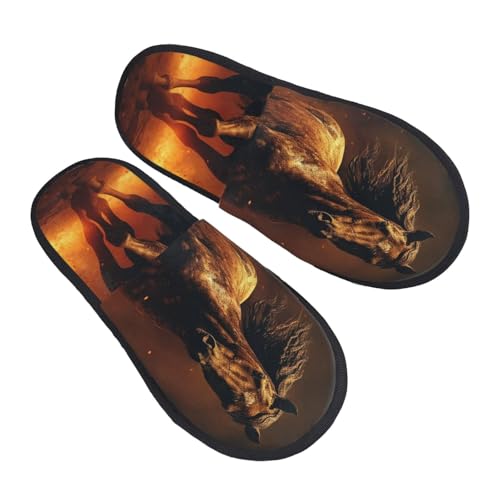 Hauspantoffeln Flammenhorses Kunstalpaka Baumwolle Pantoffeln Luxuriös Pantoffeln Für Draußen Weihnachten Drinnen M von Generic