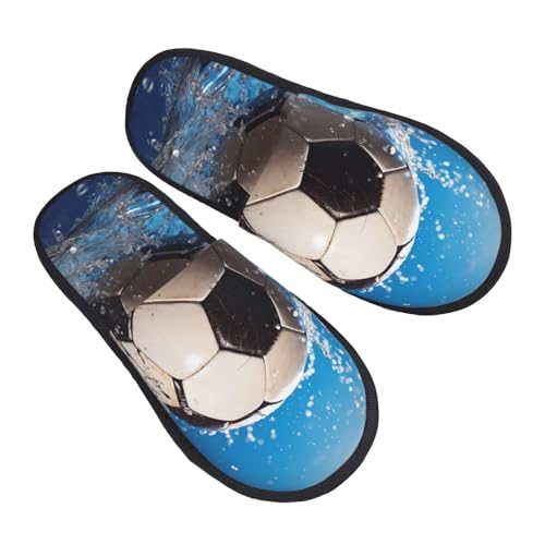 Hauspantoffeln Fußball Wasser Weiches Hausschuhe Bequeme Slippers Für Draußen Unisex Schlafzimmer M von Generic