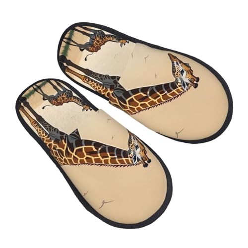 Hauspantoffeln Giraffe Gedruckt Scuff Baumwolle Pantoffeln Weiches Pantoffeln Für Unisex Draußen Weihnachten L von Generic
