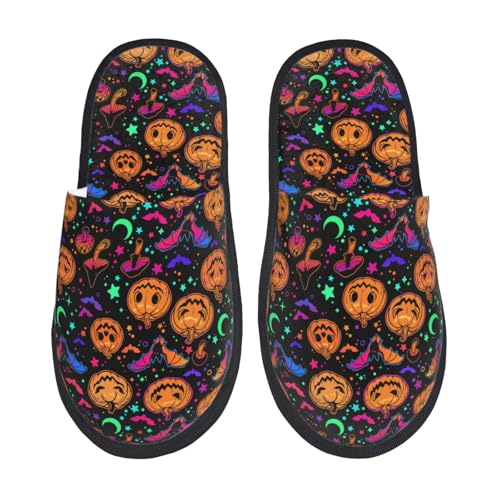 Hauspantoffeln Halloween-Pumpkinfledermaus Weiches Baumwolle Pantoffeln Wärme Pantoffeln Für Draußen Weihnachten Unisex M von Generic