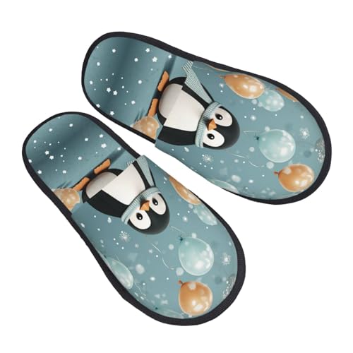 Hauspantoffeln Pinguin Ballon Schneeflocke Leichte Hausschuhe Weiches Slippers Für Unisex Drinnen Weihnachten L von Generic