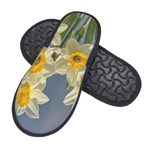 Hauspantoffeln Strauß Narzissen Rutschfeste Baumwolle Pantoffeln Weiches Pantoffeln Für Unisex Winter Weihnachten L von Generic