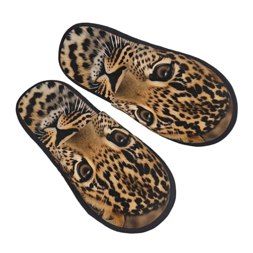 Hauspantoffeln Süßer Leopard Weiches Baumwolle Pantoffeln Flauschiges Pantoffeln Für Weihnachten Unisex Winter M von Generic