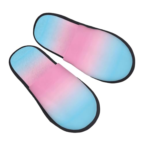Hauspantoffeln Transgender-Flaggenmuster Rutschfeste Baumwolle Pantoffeln Luxuriös Pantoffeln Für Winter Weihnachten Unisex L von Generic