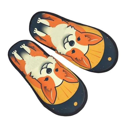 Hauspantoffeln Verspielter Corgi Flauschiges Baumwolle Pantoffeln Scuff Pantoffeln Für Weihnachten Draußen Unisex M von Generic