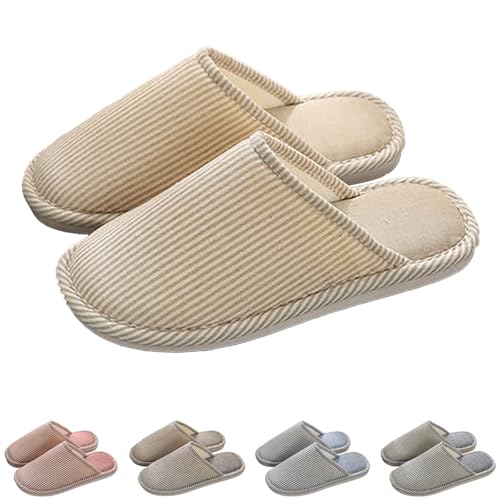 Hausschlappen Damen Herren Weich, Hausschuhe Damen Warm Slipper Elegant Schlupfschuhe Rutschfest Baumwollhausschuhe Bequem Haushaltsschuhe Leicht Hauspantoffeln Unisex Heimschuhe von Generic