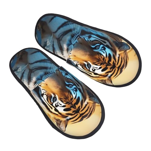Hausschuhe Afrikanischer Wildtiertiger Gemütlich Slippers Rutschfeste Hauspantoffeln Für Weihnachten Schlafzimmer Unisex M von Generic