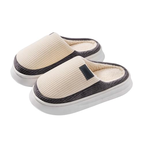 Hausschuhe Damen Für Winter Bequem Pantoffeln Mit Polar Fleece-Futter Mann Und Frau Warme Geschlossen Slippers Innenbereich Cozy drinnen draußen von Generic