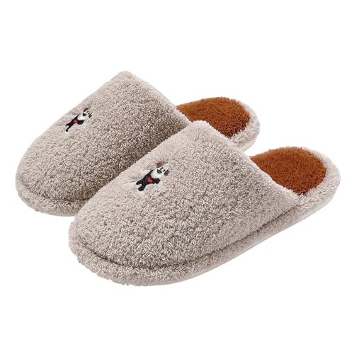 Hausschuhe Damen Für Winter Haushaltsschuhe Memory Foam Niedliche Mit Tier-/Printmuster Rückstellschaum Lustige Rutschfeste Flache Slippers Home Slipper Frauen von Generic