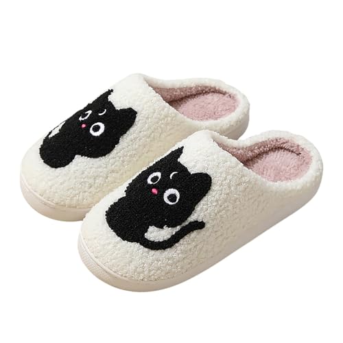 Hausschuhe Damen Für Winter Und Herren Pantoffeln Niedliche Mit Tier-/Printmuster Mann Frau Warme Plüsch Funny Print Innenbereich Cozy Slippers Home Slipper Frauen von Generic
