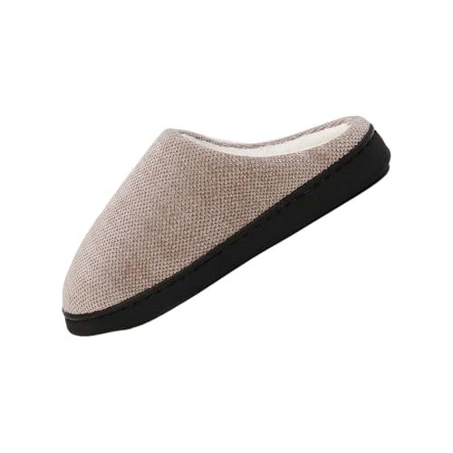 Hausschuhe Damen Herren Weiche Plüsch Retro Pantoffeln Flache Memory Foam Home Slipper Breite Füße Weiche rutschfeste Pantoletten Casual Kuschelig Slippers Drinnen Draußen von Generic