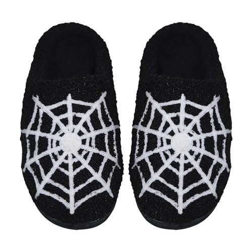 Hausschuhe Damen Herren Winter Damen Baumwolle Gemütliche Gruselige Halloween Schuhe Für Indoor Outdoor Weihnachten Plüschhausschuh Halloween Hausschuhe von Generic