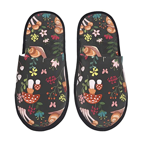 Hausschuhe Damen Pilz Mit Schnecken Home Slipper Weiche Plüsch Puschen Gemütliche Pantoffeln Für Unisex, Damen, Den Alltag M von Generic