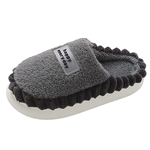 Hausschuhe Damen Plüsch Pantoffeln Herren Filz Unisex Winter Filzpantoffeln Weich Filzsohle Slipper Rutschfest Latschen Warme Schlappen Herbst Atmungsaktive Plateau Hauslatschen Für Indoor von Generic