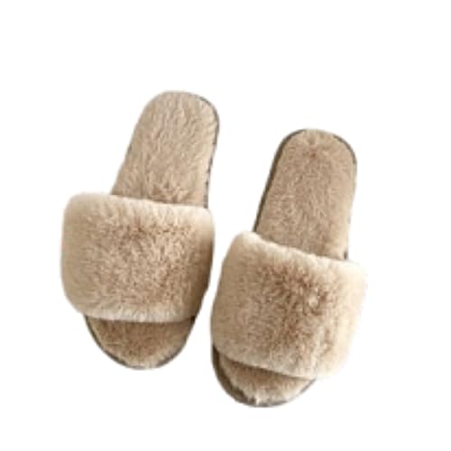 Hausschuhe Damen Plüsch Slippers Winter Warme Hausschlappen Kuschelige Bettschuhe Rutschfest Bequem Pantoffeln Einfarbig Hauspantoffeln Weichen Sohlen Stoffpantoffeln Hauslatschen von Generic