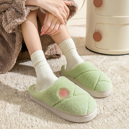 Hausschuhe Damen Plüsch Warm Pantoletten mit Fleece gefüttert Winter Warm Dicker Sohle Pantoffeln Wärme Komfort rutschfeste Hausschlappen Bequeme Slippers von Generic