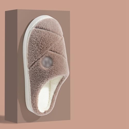 Hausschuhe Damen Plüsch Warm Pantoletten mit Fleece gefüttert Winter Warm Dicker Sohle Pantoffeln Wärme Komfort rutschfeste Hausschlappen Bequeme Slippers von Generic
