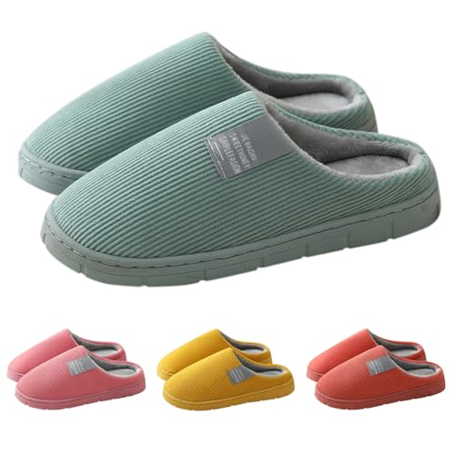 Hausschuhe Damen Plüsch Winter Hausschlappen Fleece Gefüttert Slipper rutschfeste Filzpantoffeln Paare Badelatschen Waschbare Gästehausschuhe Warme Hauspantoffeln Teddy Pantoffeln von Generic