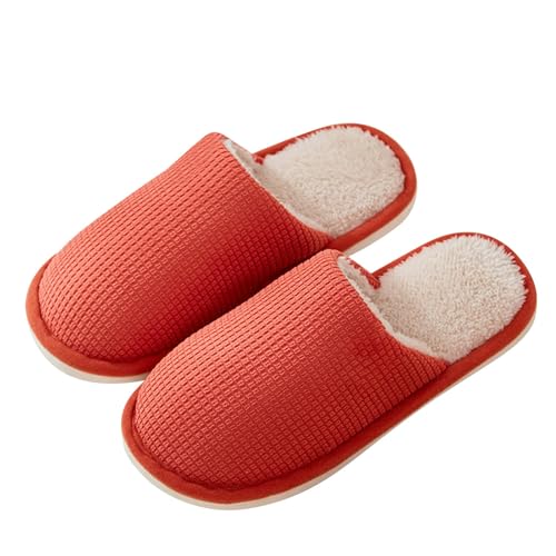 Hausschuhe Damen Plüsch Winter Plüsch Wärme Pantoffeln Flache Memory Foam Home Slipper Offene Warm Mit Fell Gefüttert Hausschuhe, Atmungsaktive Mode Plüschhausschuhe von Generic